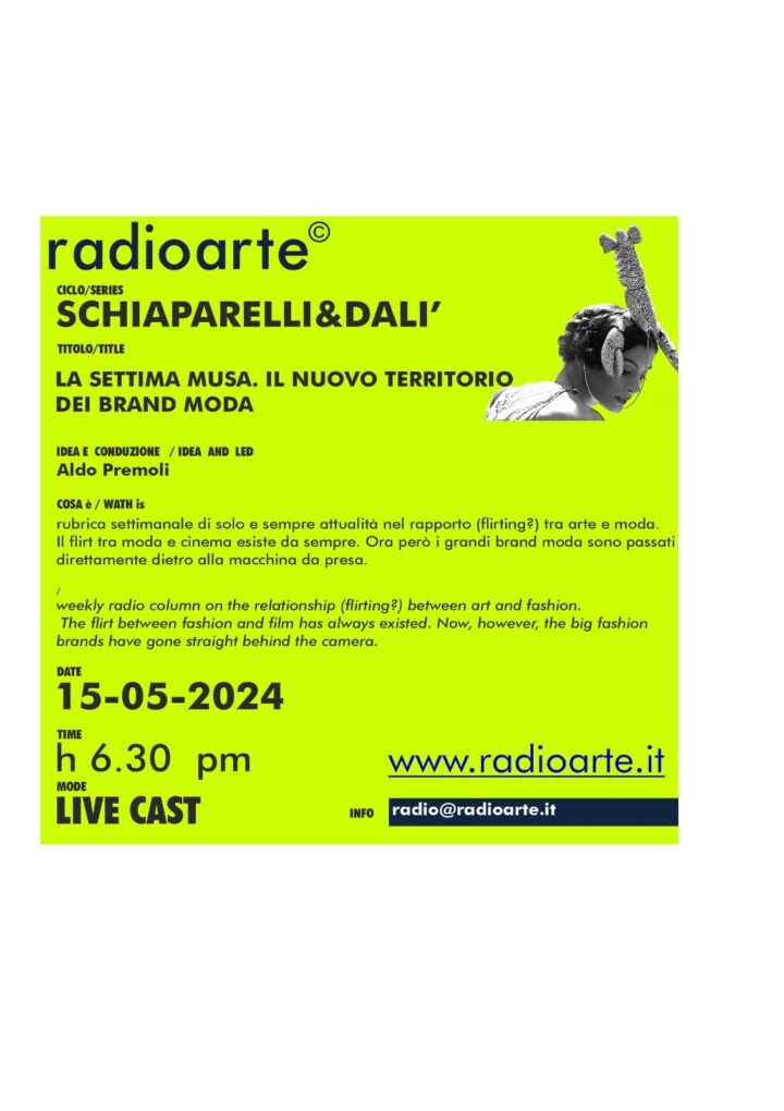 SCHIAPARELLI&DALI’ #3-7 con Aldo Premoli in dialogo con Federico Fusj “LA SETTIMA MUSA”/ita